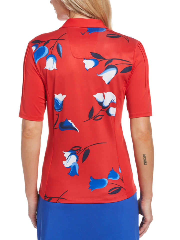 Womens Allover Floral Print Sun Protection Golf Polo-Polos-Callaway