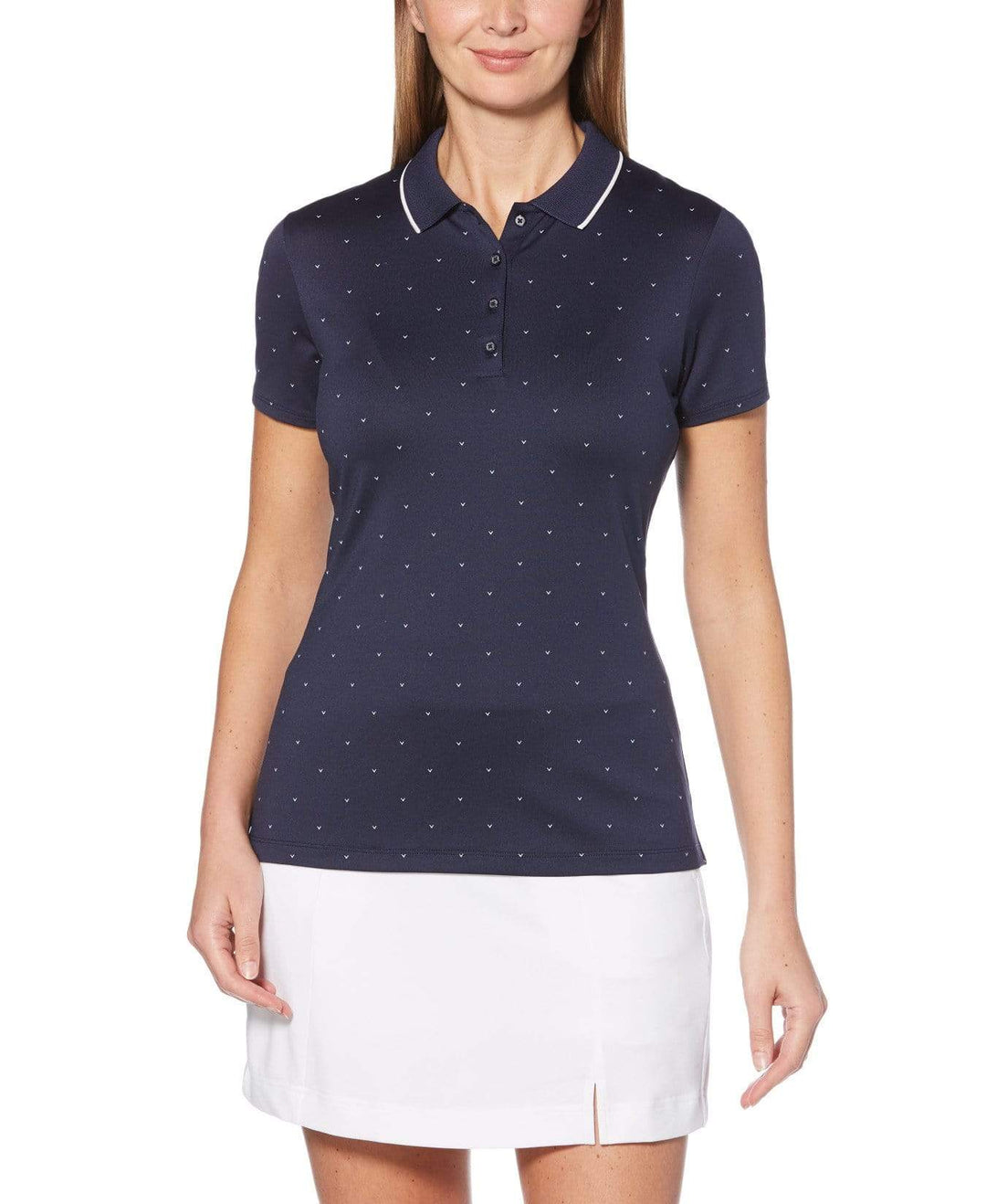 Womens Chevron Polka Dot Polo Polos Peacoat / XXL
