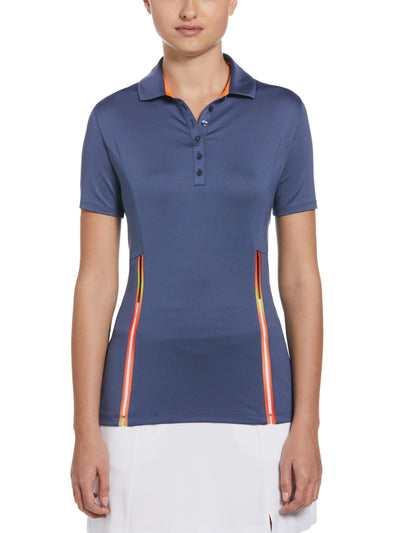 Color Block Chroma Stripe Golf Polo (Blue Indigo) 