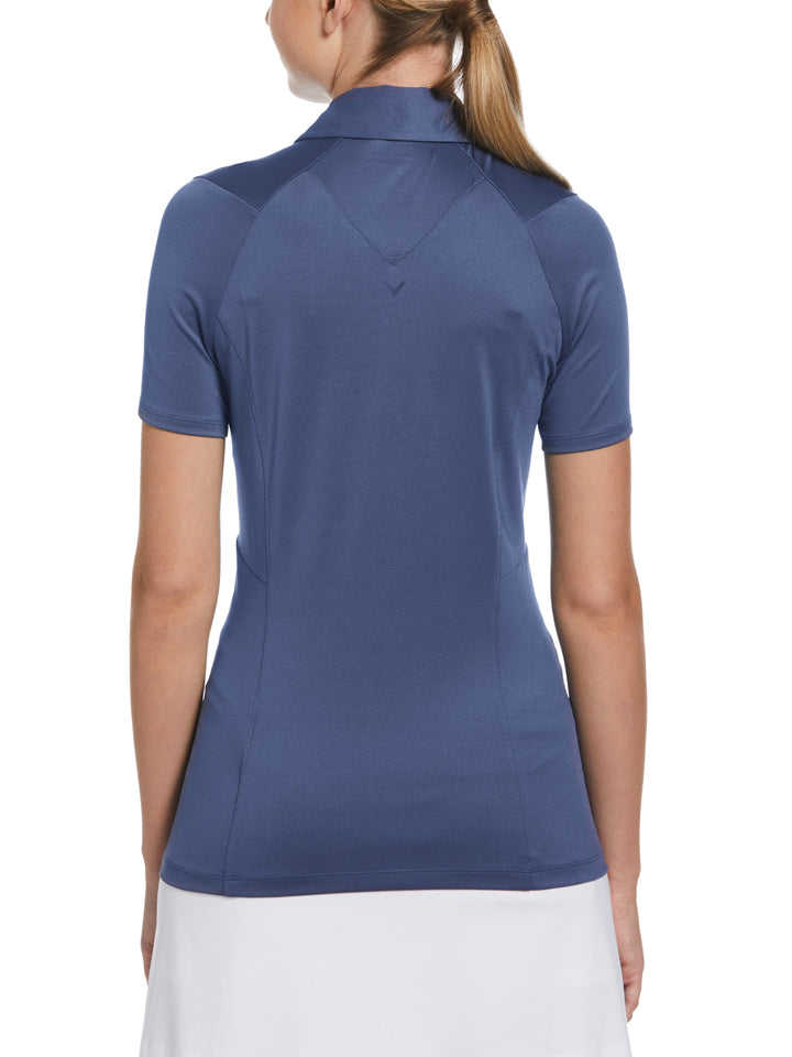 Color Block Chroma Stripe Golf Polo (Blue Indigo) 