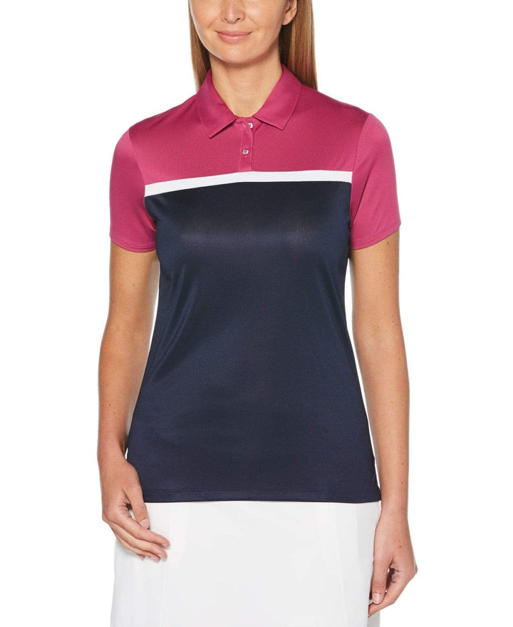Womens Color Block Polo Polos Wild Aster / L