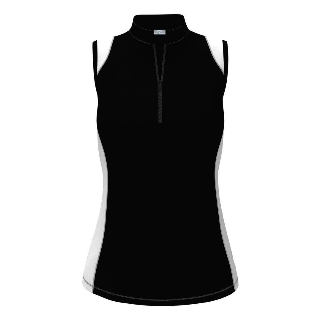 Womens Color Block 1/4 Zip Polo Polos Caviar / L