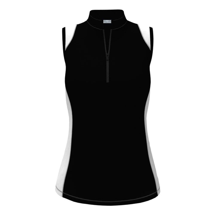 Womens Color Block 1/4 Zip Polo Polos Caviar / L