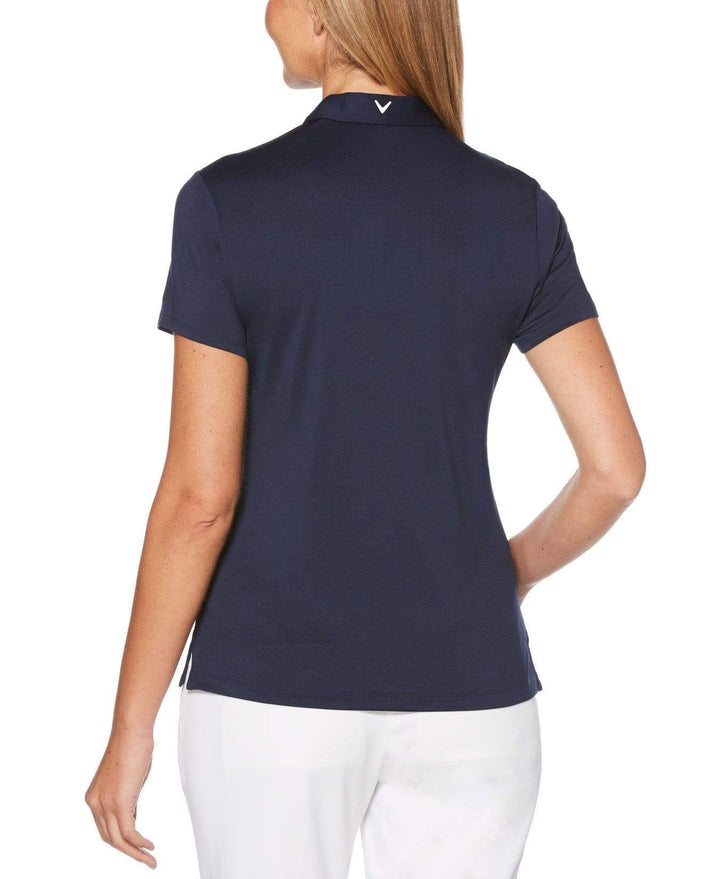Womens Embossed Floral Polo Polos