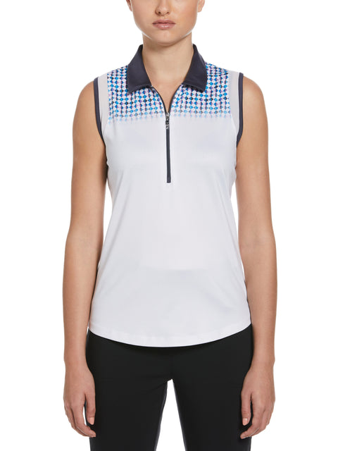 Engineered Evanescent Geo Print Golf Shirt (Brilliant White) 