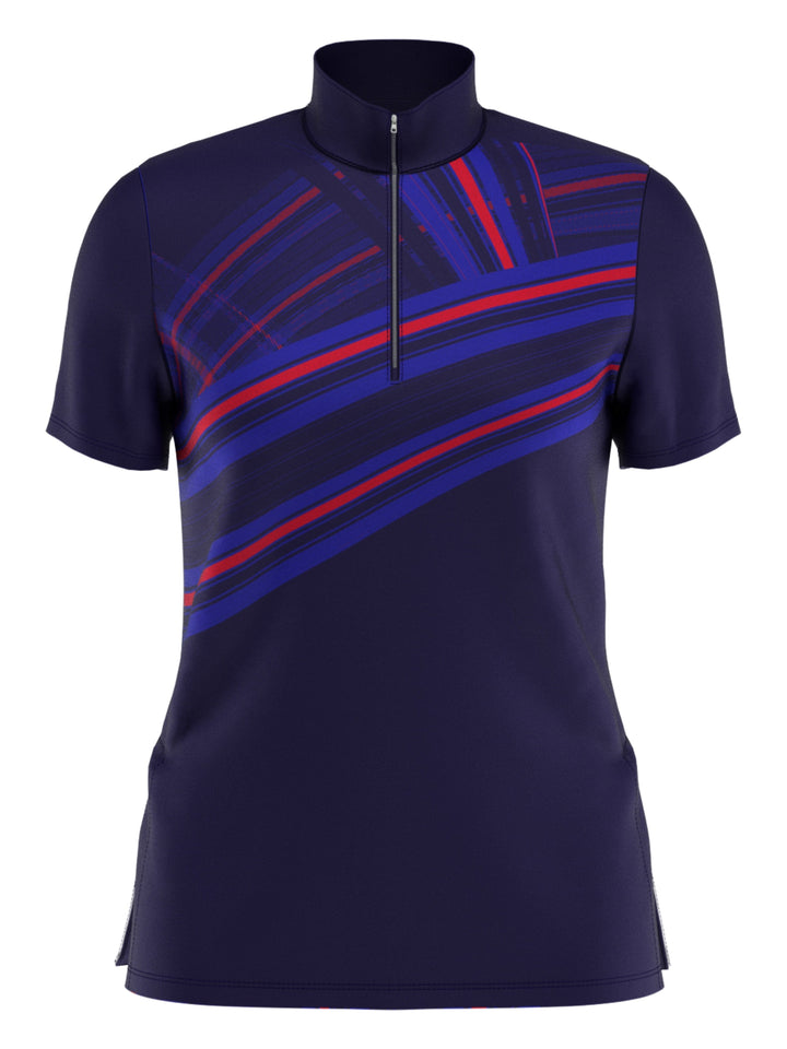 Womens Engineered Stripe Print Golf Shirt-Jackets-Peacoat-XXL-Callaway