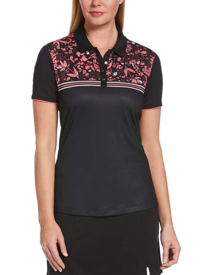 Womens Floral Print Chest Polo-Polos-Caviar-XXL-Callaway Apparel