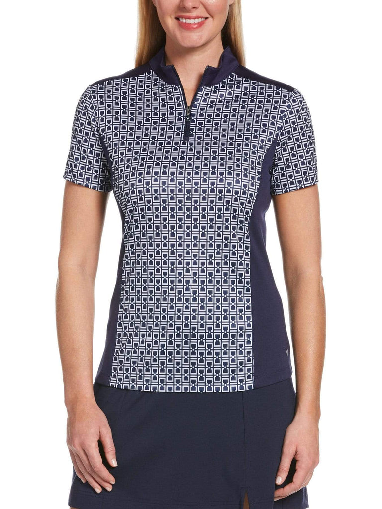 Womens Geo Print Golf Polo with Mock Collar – Callaway Apparel