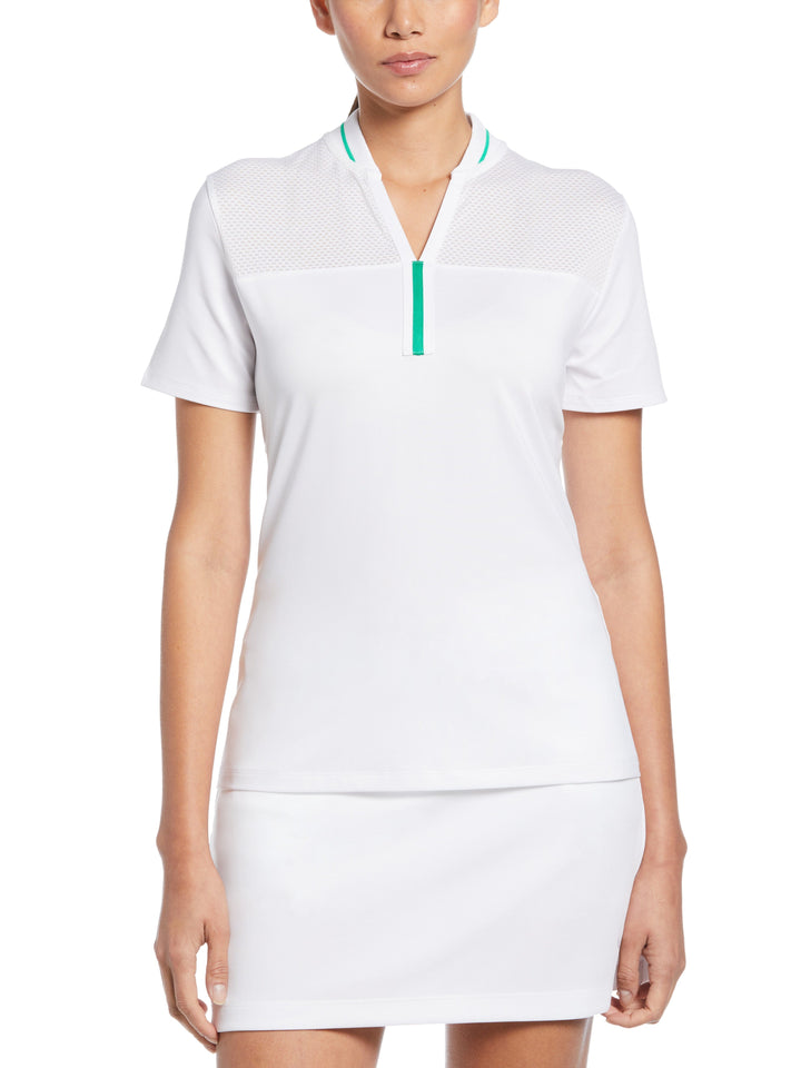 Mesh Block Golf Top (Brilliant White) 