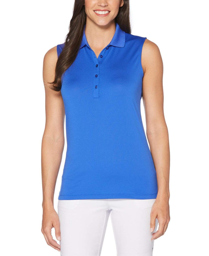 Womens Micro Hex Solid Polo Polos Dazzling Blue / S