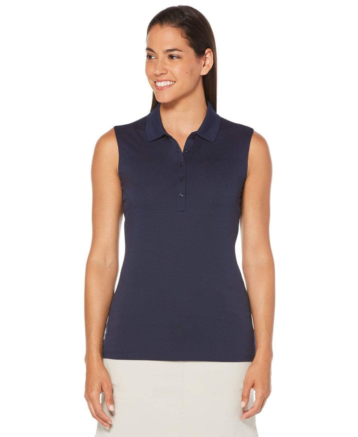 Womens Micro Hex Solid Polo Polos Peacoat / XL