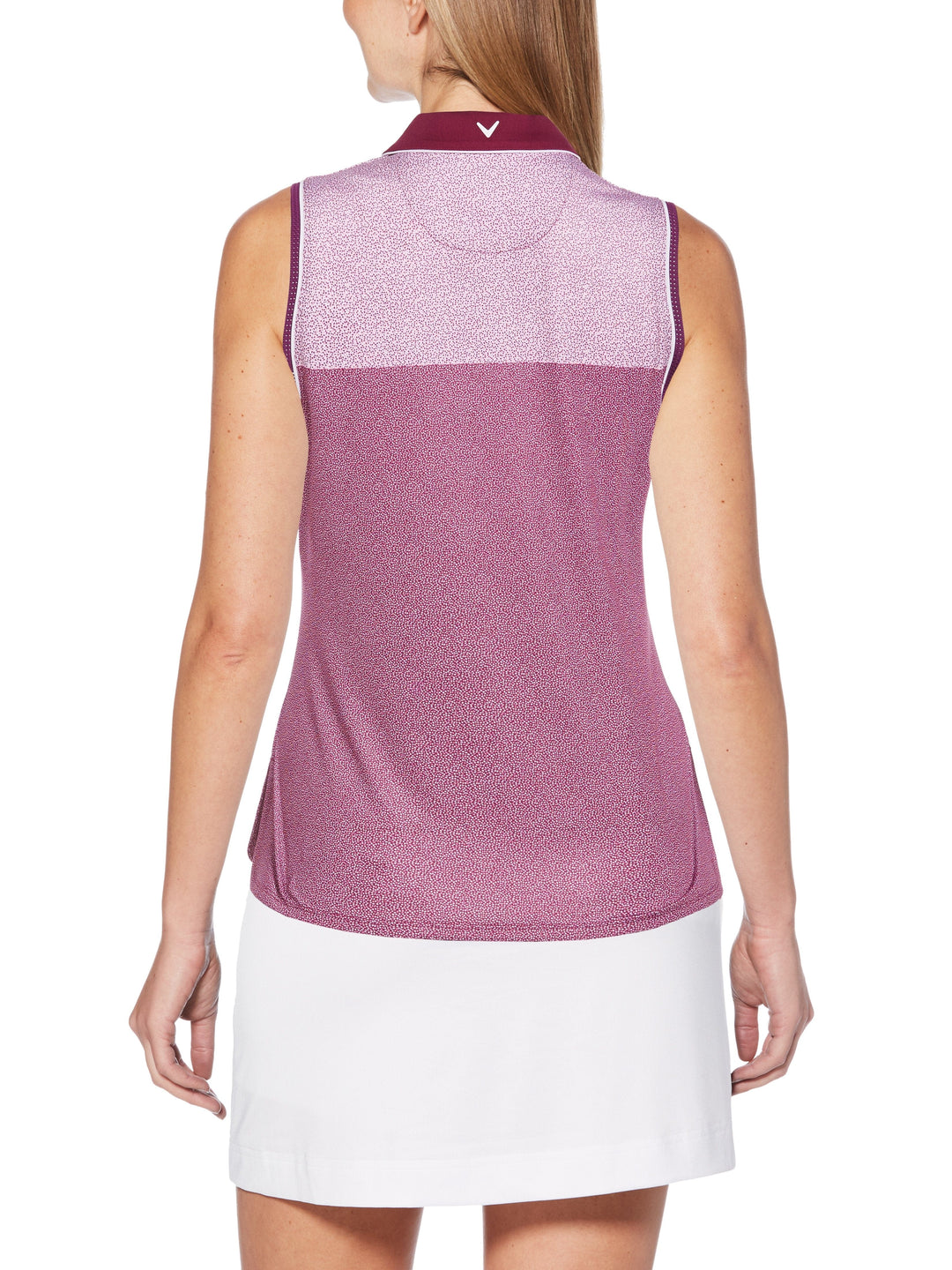 Womens Mini Leaf Color Block Polo-Polos-Callaway
