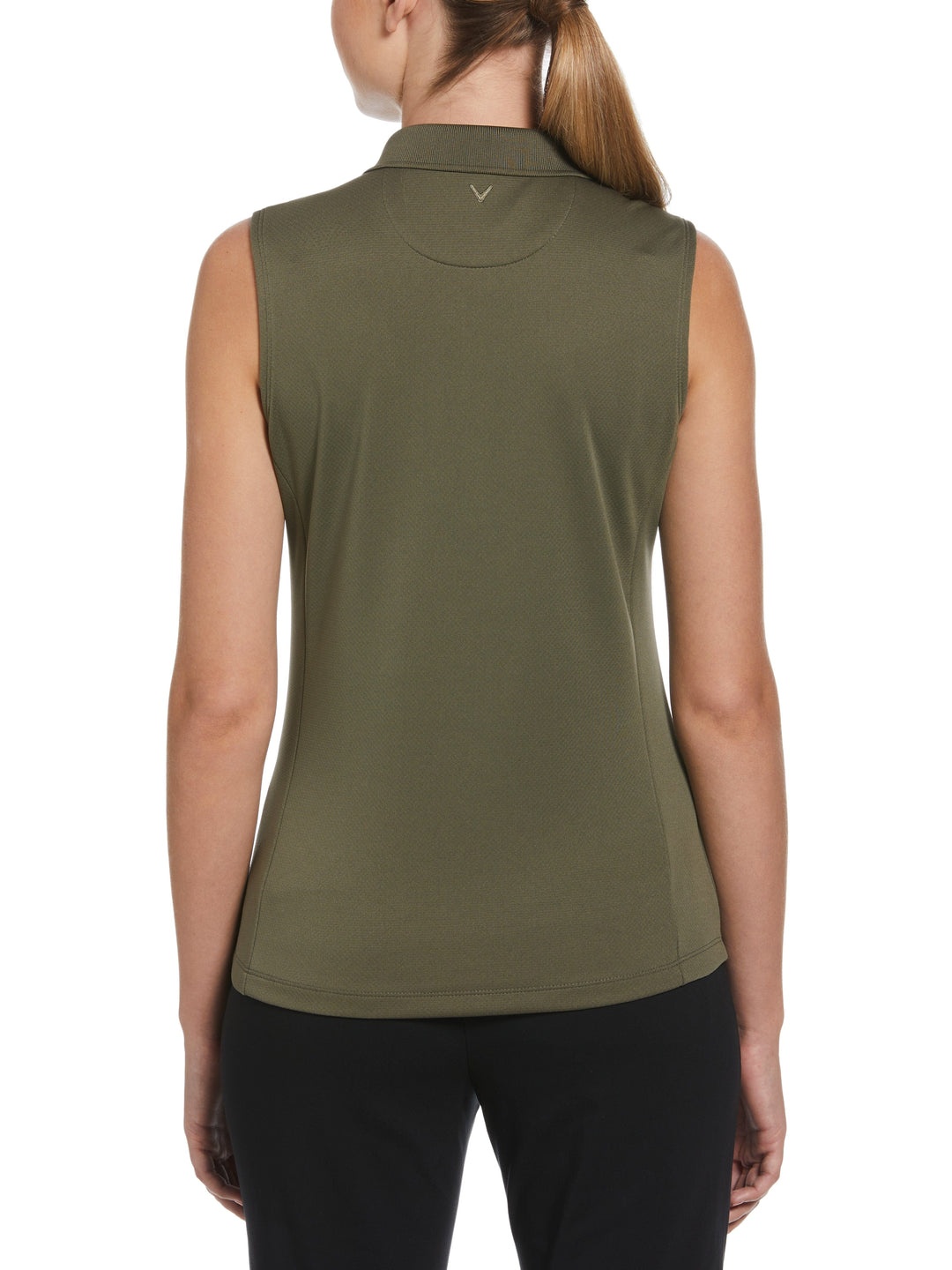 Womens Sleeveless Knit Polo (Industrial Green) 
