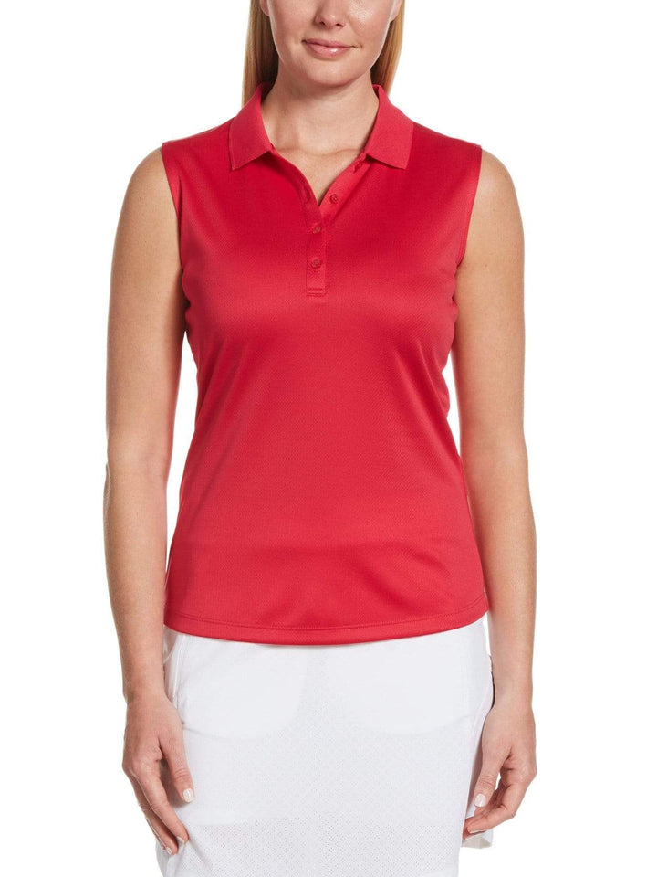Womens Opti Dri Sleeveless Polo-Polos-Virtual Pink-L-Callaway Apparel