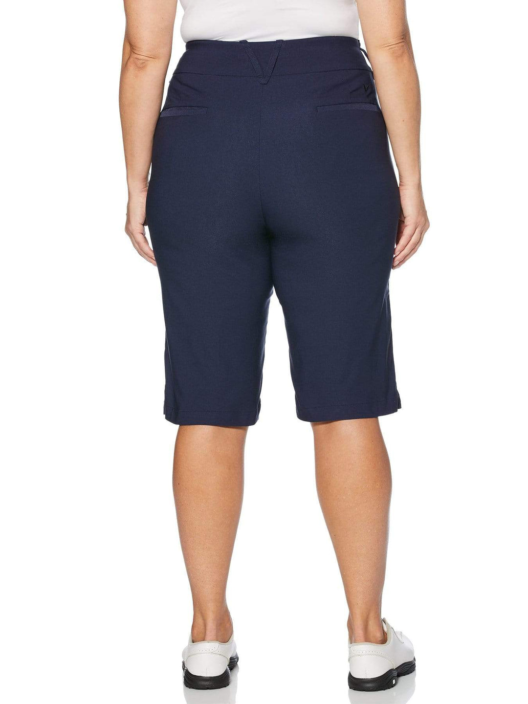 Womens Plus Pull-On Solid Stretch Short-Shorts-Callaway