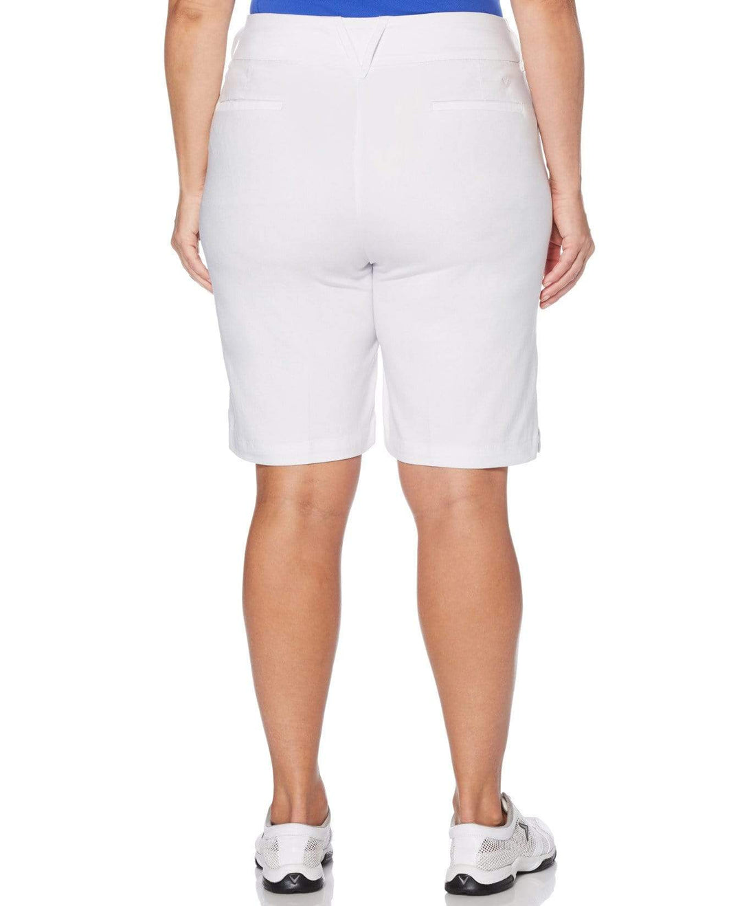 Womens Plus Pull-On Solid Stretch Short Shorts