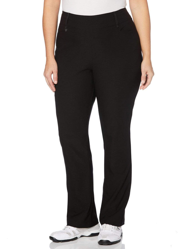 Womens Plus Pull-On Stretch Solid Pants-Pants-Caviar-2X-32-Callaway