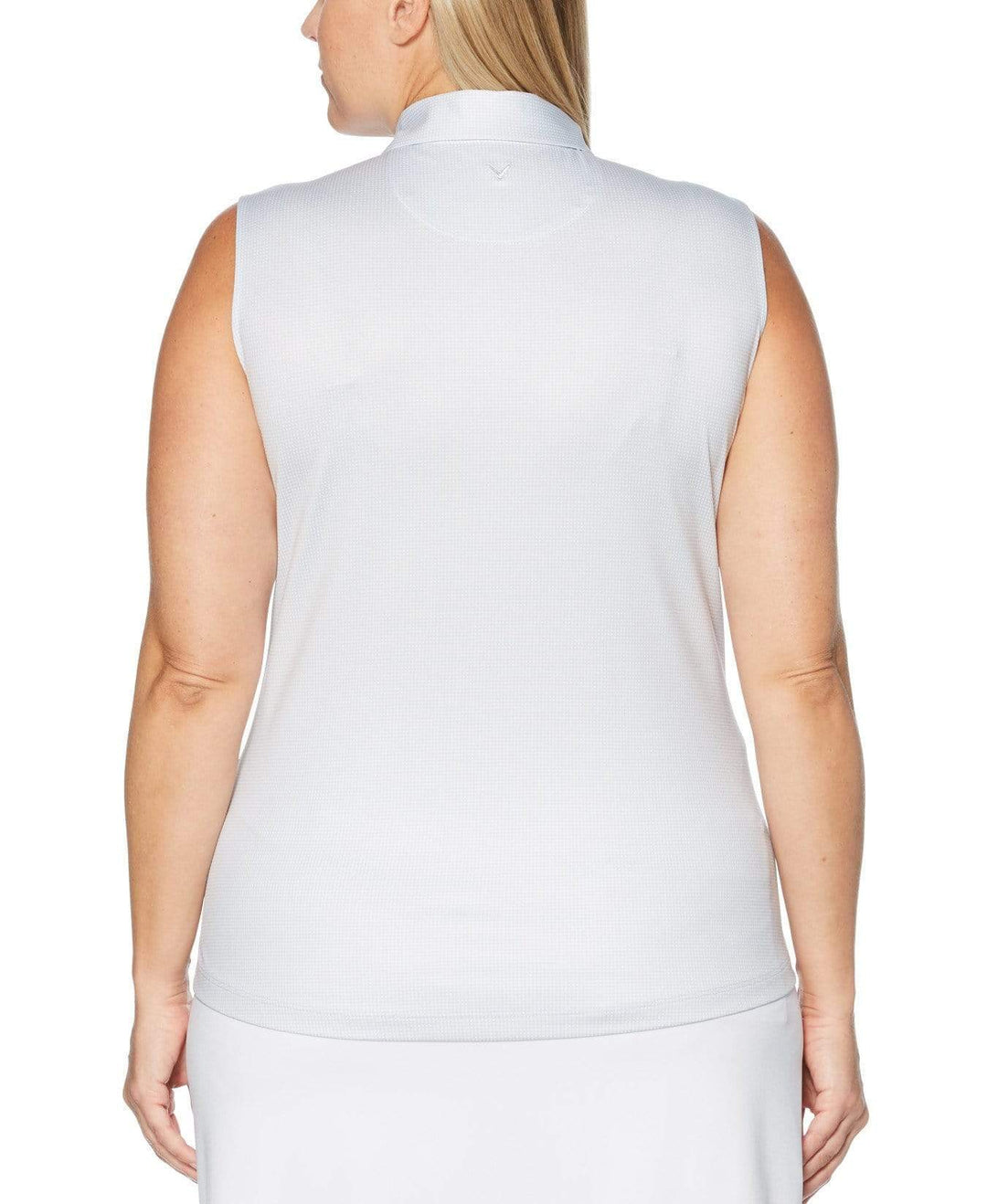 Womens Plus Sleeveless Gingham Printed Polo Polos