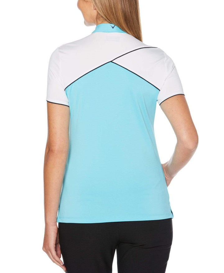 Womens 1/4 Zip Color Block Polo Polos