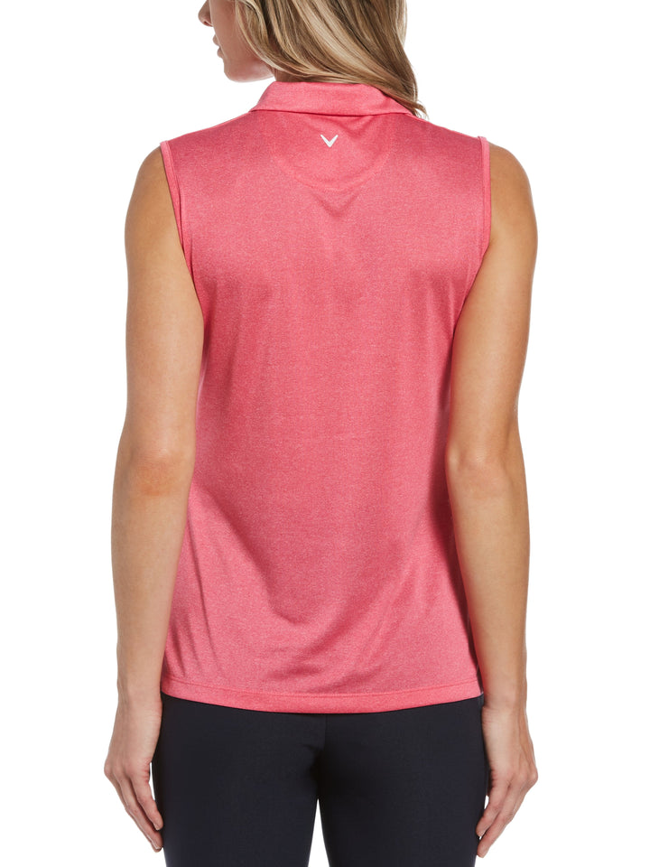 Womens 1/4 Zip Sleeveless Heather Polo-Polos-Callaway