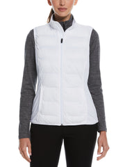Womens Quilted Front Vest (Brilliant White) 