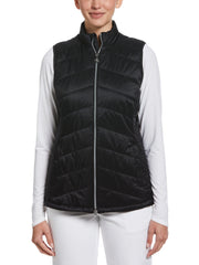 Quilted Golf Vest with Mutli-Directional Stitching (Caviar) 