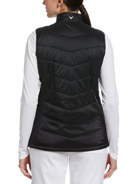 Quilted Golf Vest with Mutli-Directional Stitching (Caviar) 