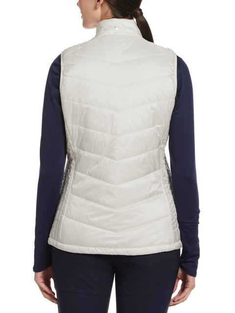 Quilted Golf Vest with Mutli-Directional Stitching (Moonbeam) 