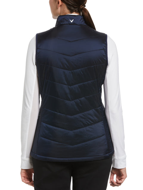 Quilted Golf Vest with Mutli-Directional Stitching (Peacoat) 