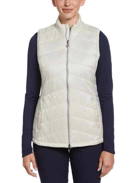 Quilted Golf Vest with Mutli-Directional Stitching (Moonbeam) 
