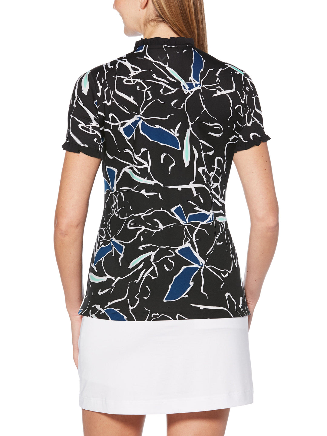 Womens Ribbon Floral Print Shirt-Polos-Callaway