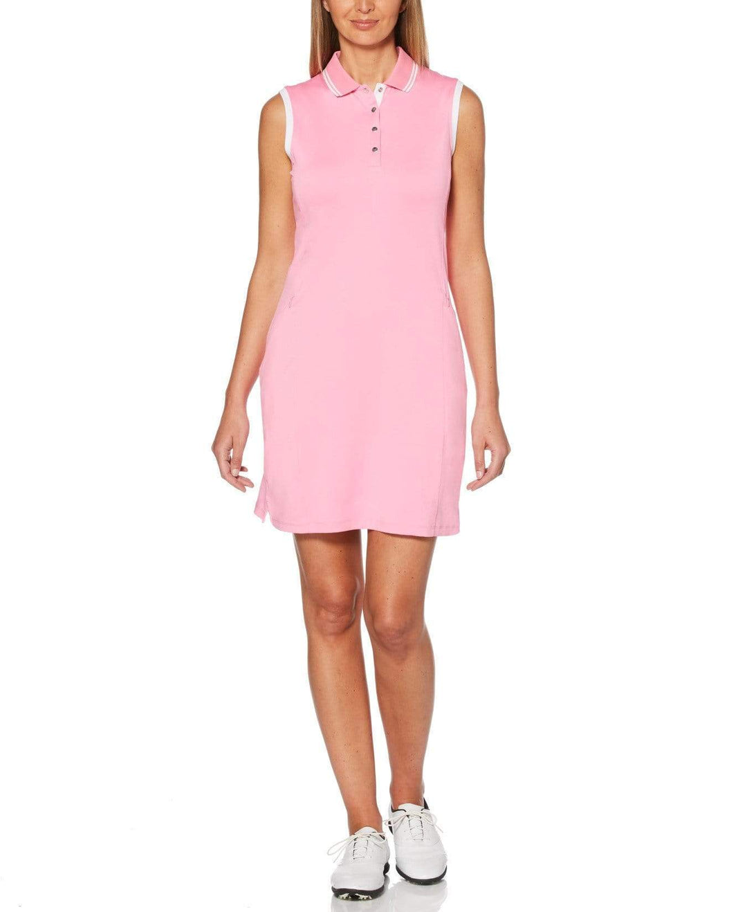 Womens Sleeveless Polo Dress Polos Fuchsia Pink / L