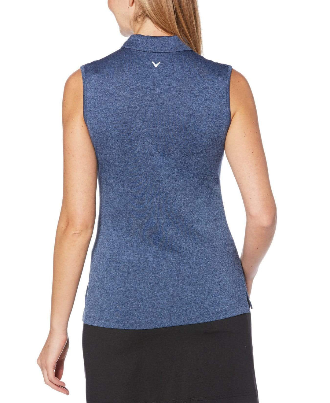 Womens Sleeveless 1/4 Zip Heather Polo Polos