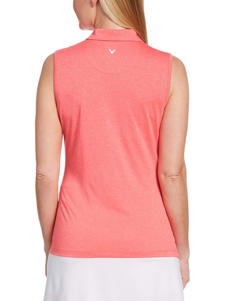 Womens Sleeveless 1/4 Zip Heather Polo-Polos-Callaway Apparel