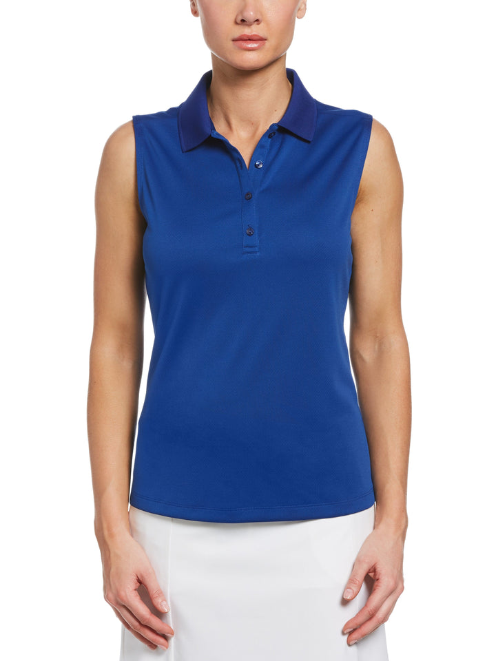 Womens Solid Knit Polo-Polos-Mazarine Blue-XXL-Callaway