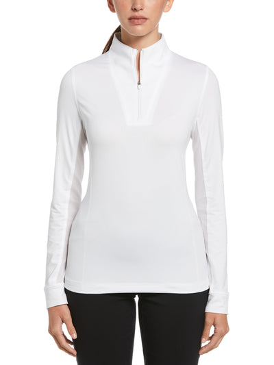 Solid Sun Protection 1/4 Zip Golf Pullover (Brilliant White) 