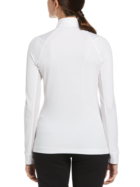 Solid Sun Protection 1/4 Zip Golf Pullover (Brilliant White) 