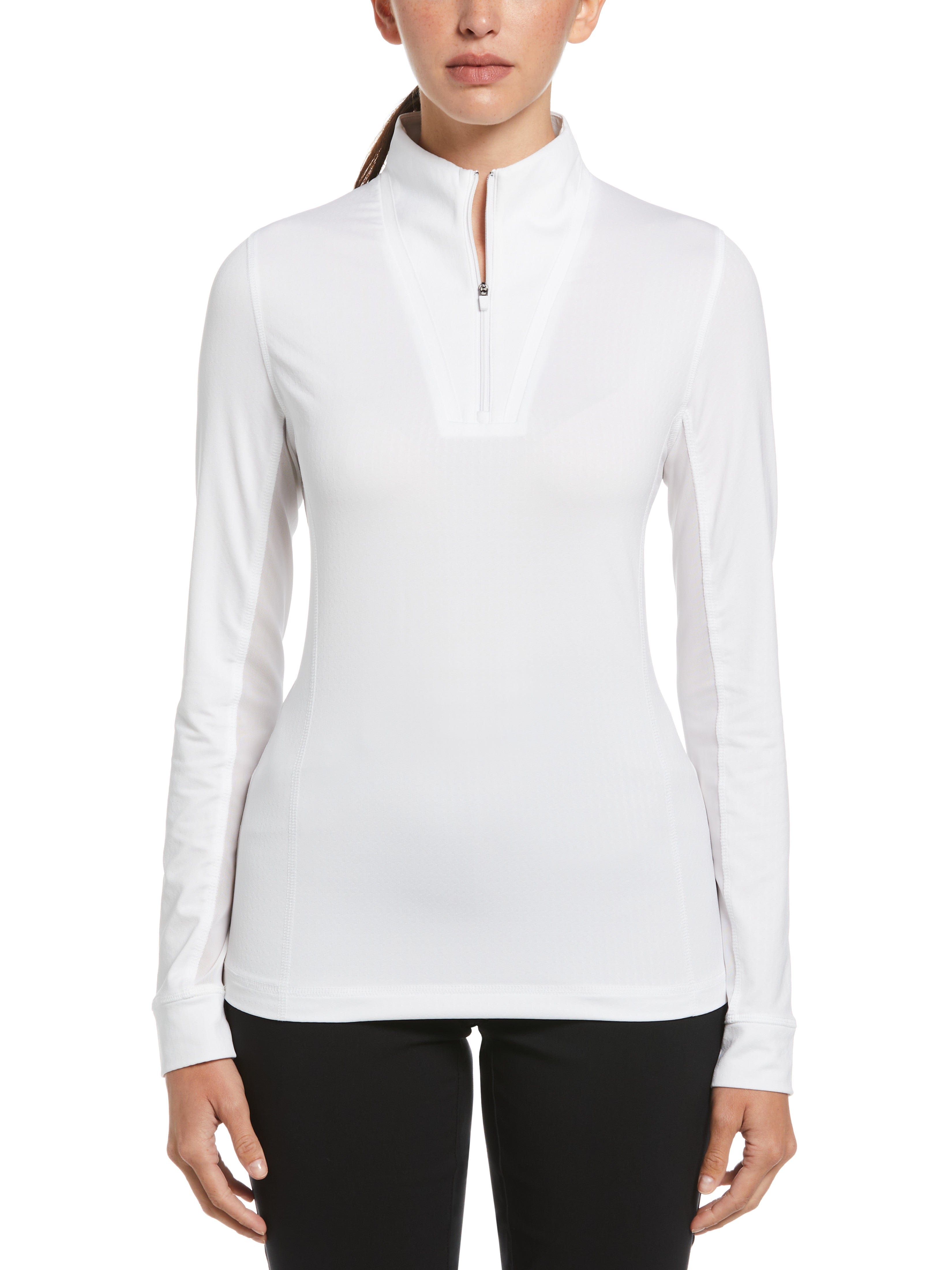 Womens Solid Sun Protection Quarter Zip Golf Pullover – Callaway