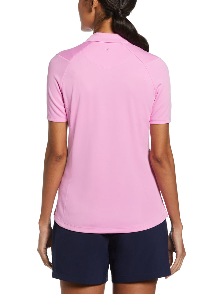 Womens Solid Swing Tech Polo (Pink Sunset) 