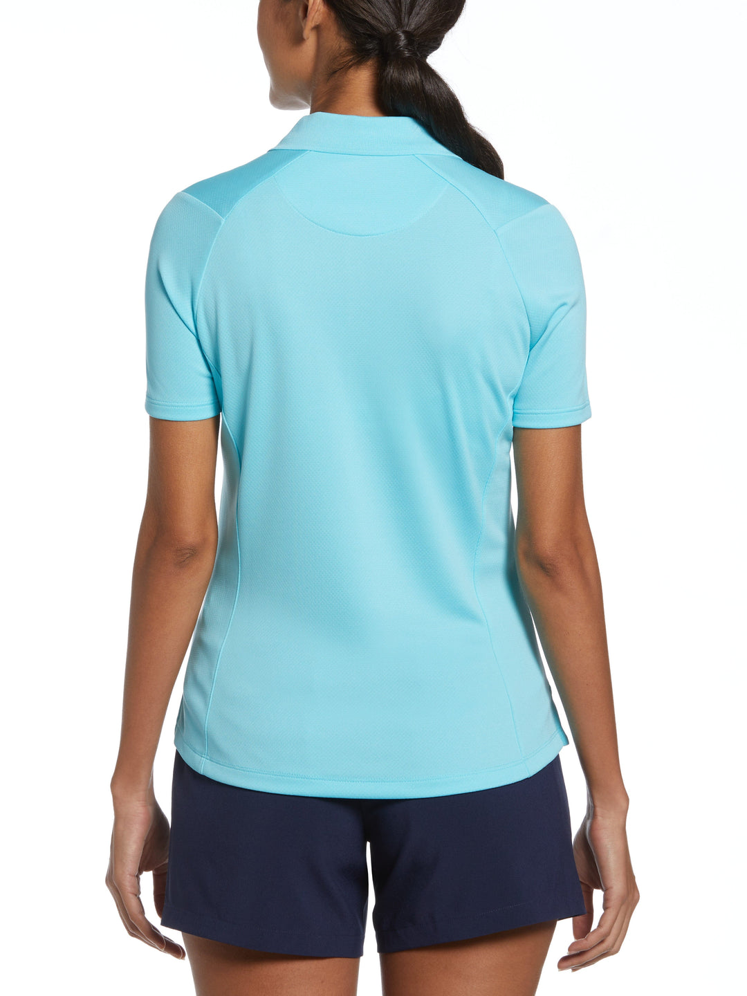 Womens Solid Swing Tech Polo (Santorini Blue) 