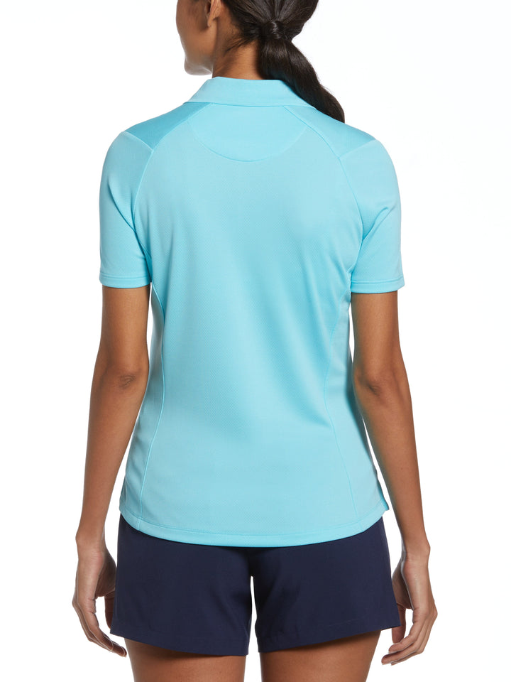 Womens Solid Swing Tech Polo (Santorini Blue) 