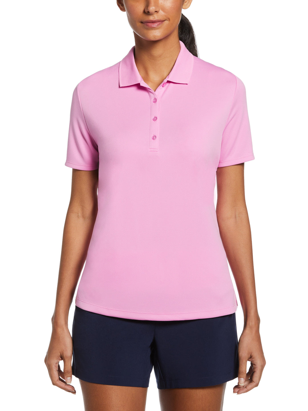 Womens Solid Swing Tech Polo (Pink Sunset) 