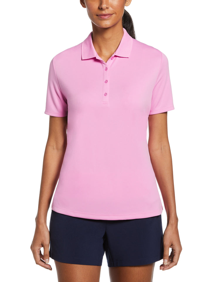 Womens Solid Swing Tech Polo (Pink Sunset) 