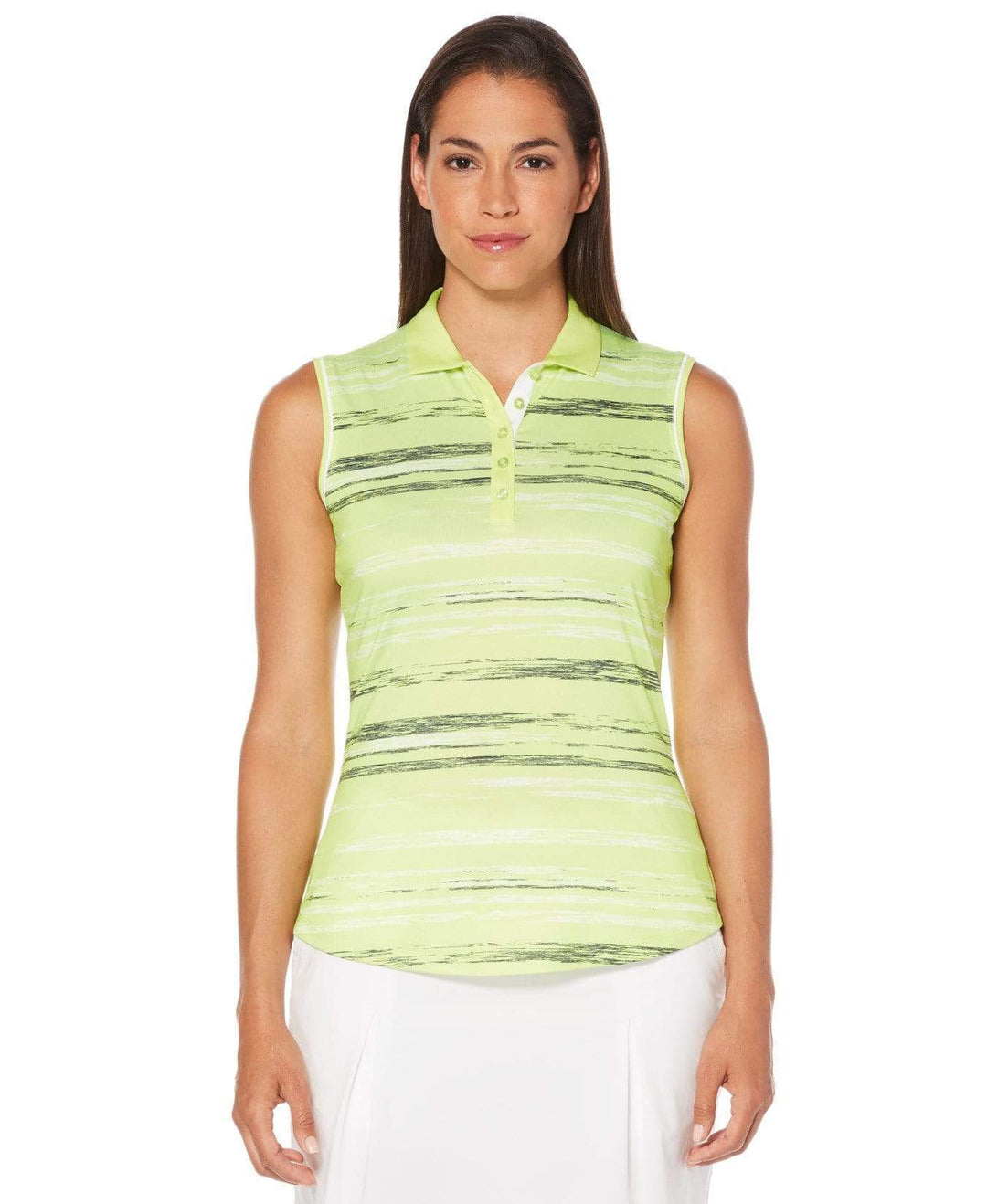 Womens Space Dye Striped Polo Polos Sharp Green / XS