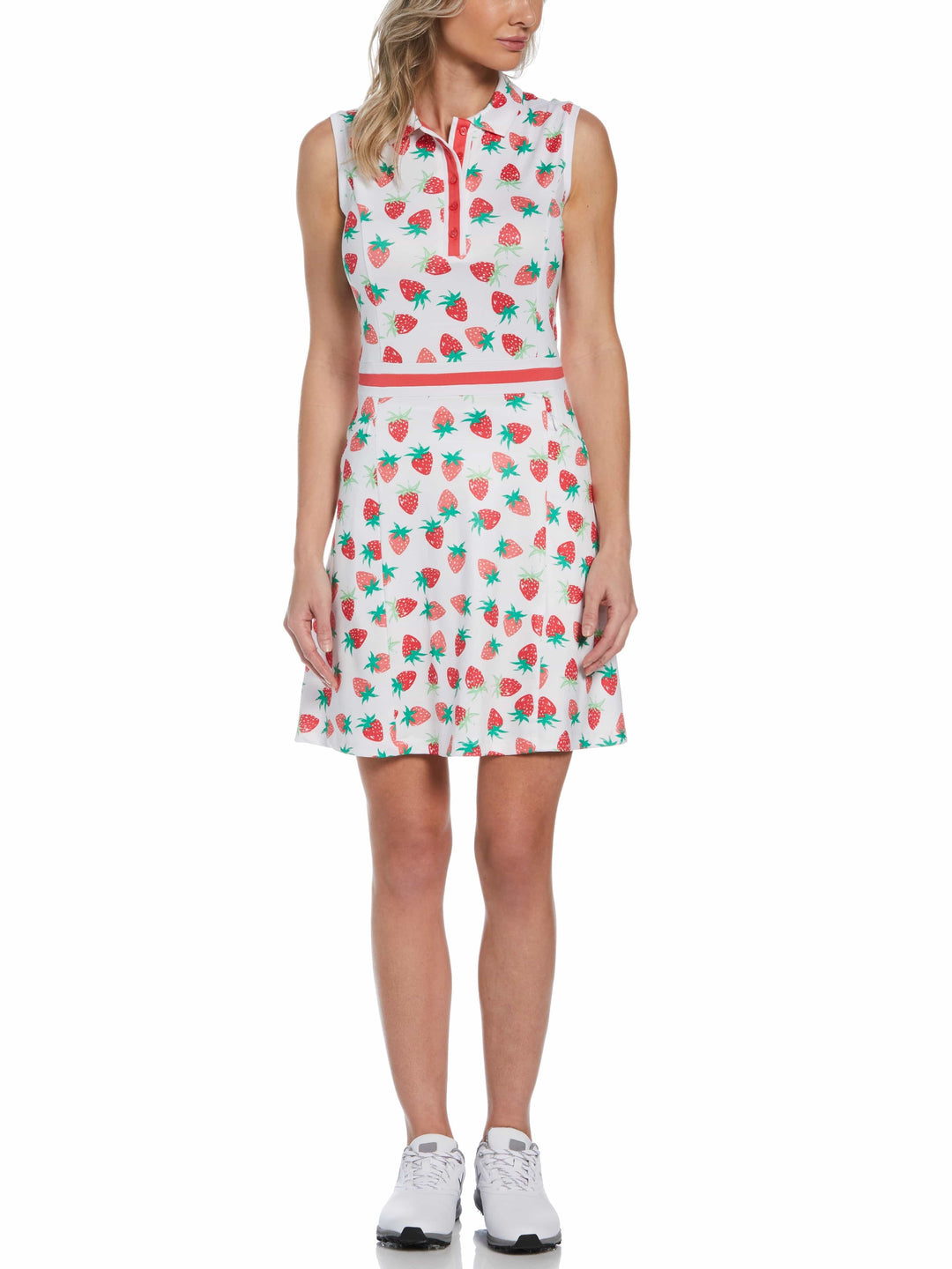 Strawberry Print Golf Dress (Brilliant White) 