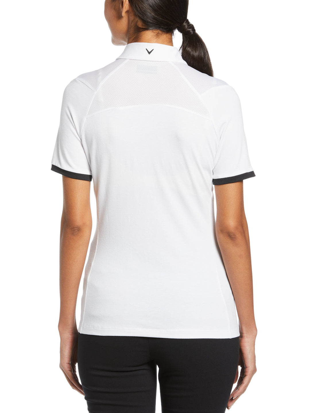 SwingTech™ Asymmetrical Color Block Golf Polo (Brilliant White) 