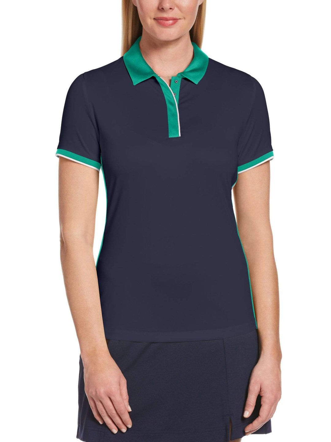 Womens Swing Tech Color Block Polo-Polos-Peacoat-XL-Callaway