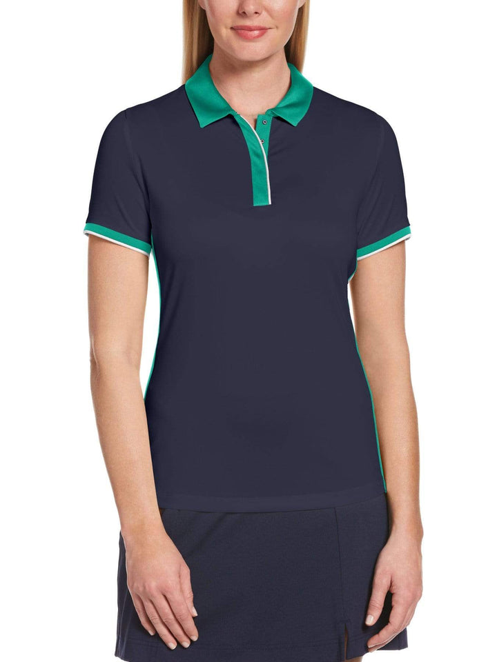 Womens Swing Tech Color Block Polo-Polos-Peacoat-XL-Callaway