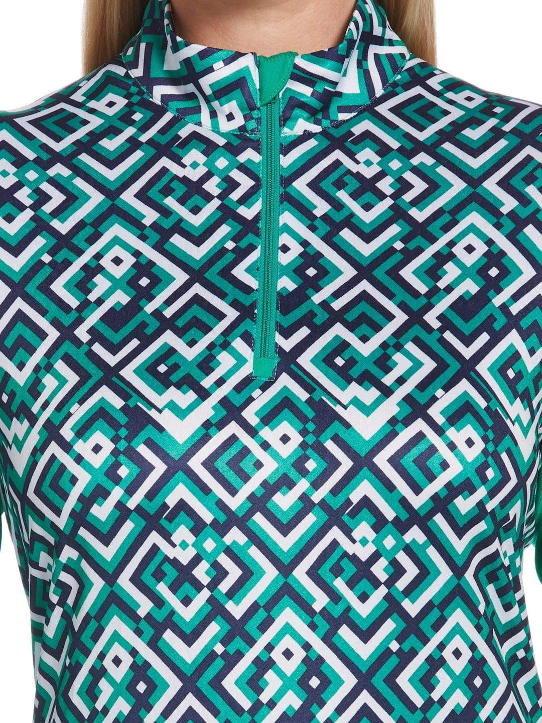 Womens Swing Tech Geo Print Sun Shirt-Polos-Callaway Apparel