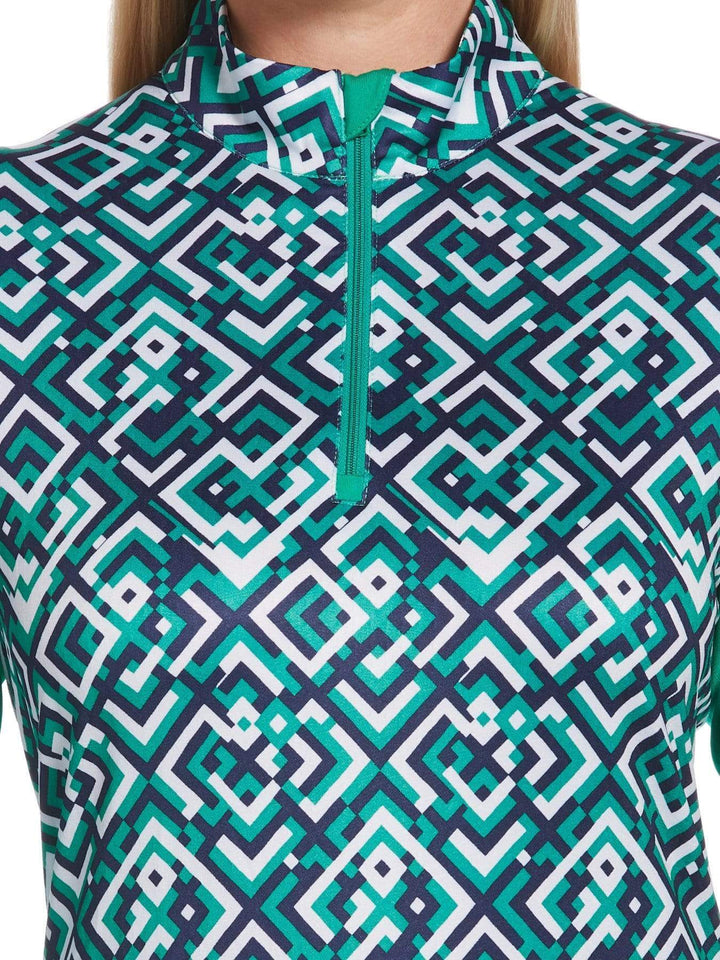 Womens Swing Tech Geo Print Sun Shirt-Polos-Callaway Apparel